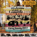 Personalized Home Is Where You Park It Camping Sherpa Fleece Blanket TL041001BF