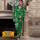 Personalized Custom Photo Dog Cat Face St Patrick's Day Pajamas HM12012301PJ