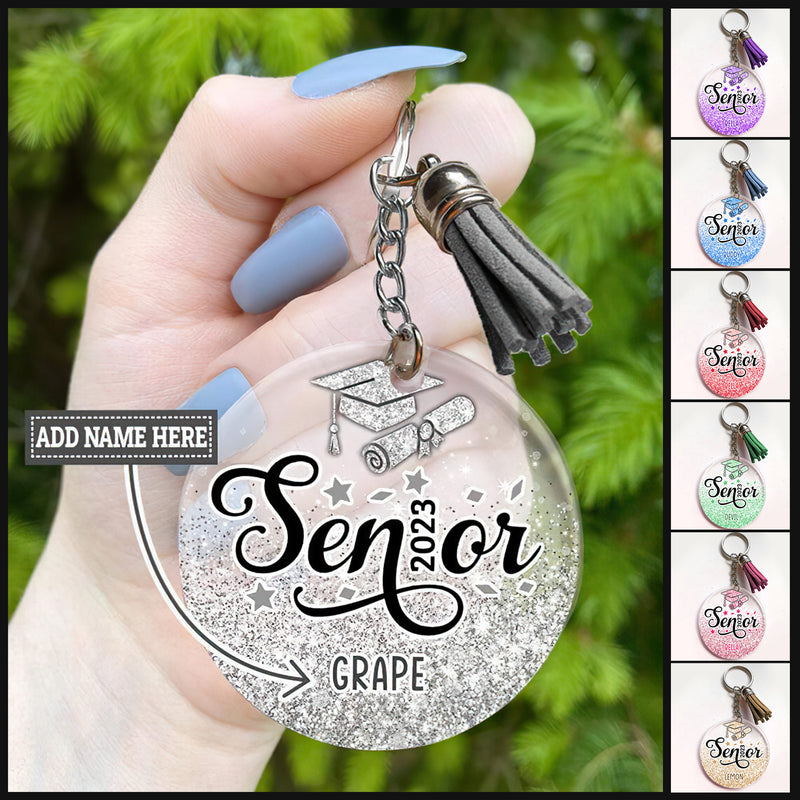 Personalized Senior 2023 Graduation Glitter Keychain Graduation Gift HM09022301KC