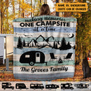 Personalized Home Is Where You Park It Camping Sherpa Fleece Blanket TL041001BF