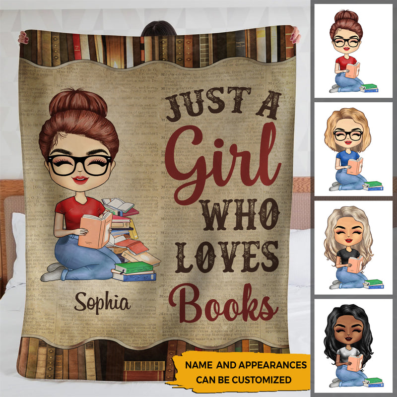 Just A Girl Who Loves Books Sherpa Fleece Blanket HN140501MUS