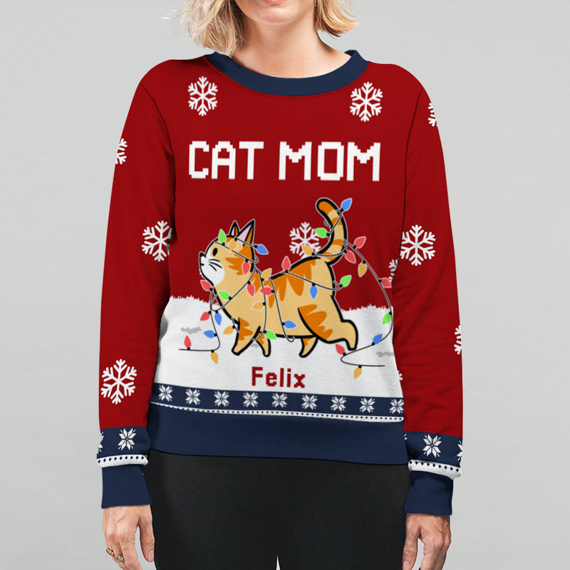 Personalized Cat Dad/Mom Winter Christmas Sweatshirt HM190901SS