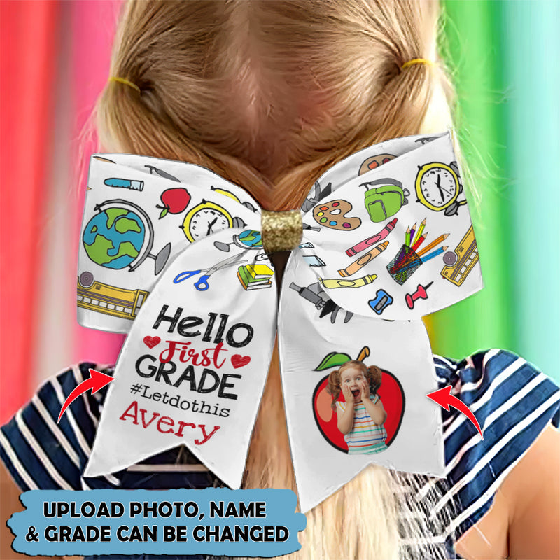 Upload Photo Personalized Hello Back To School Hairbow TL150802Y