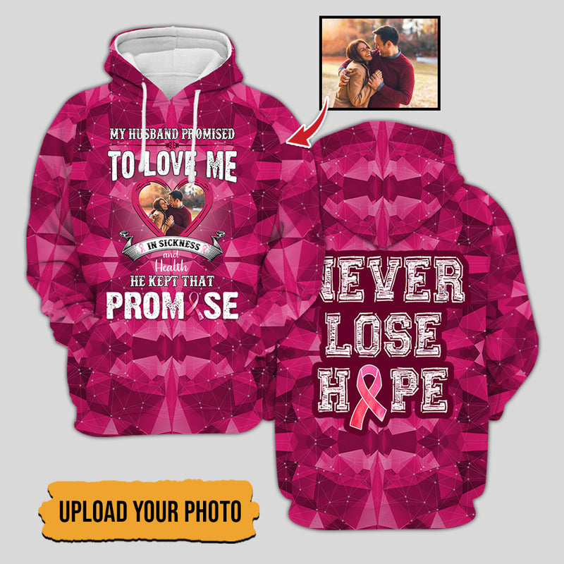 Upload Photo Breast Cancer Awareness He Kept That Promise Shirt HN011001TS