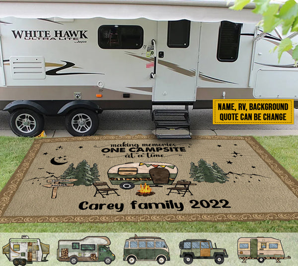 Personalized Welcome To Our Campsite Patio Rug TL050901RG