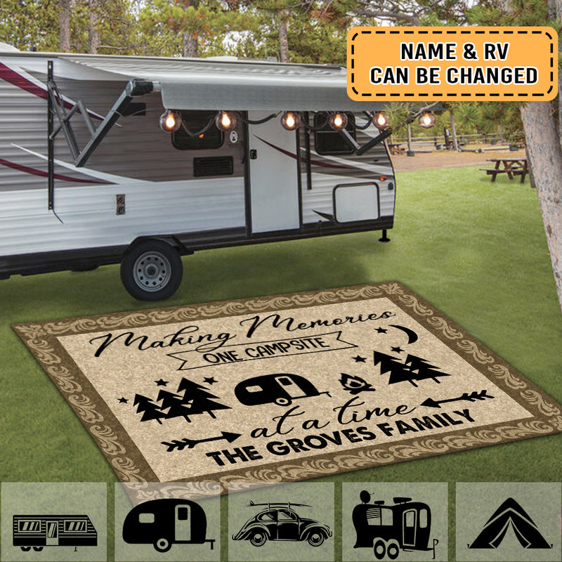 Personalized Camping Christmas Patio Mat TL230803RG