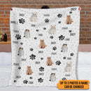 Personalized Clipart Cat Upload Photo Sherpa Fleece Blanket HN120901BF