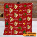 Personalized Clipart Cat Blanket Upload Photo Sherpa Fleece Christmas Blanket HN120902BF