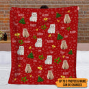 Personalized Clipart Cat Blanket Upload Photo Sherpa Fleece Christmas Blanket HN120902BF