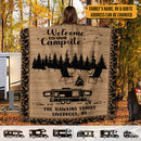 Personalized Happy Campers Camping Sherpa Fleece Blanket HN071002BF