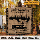 Personalized Happy Campers Camping Sherpa Fleece Blanket HN071002BF