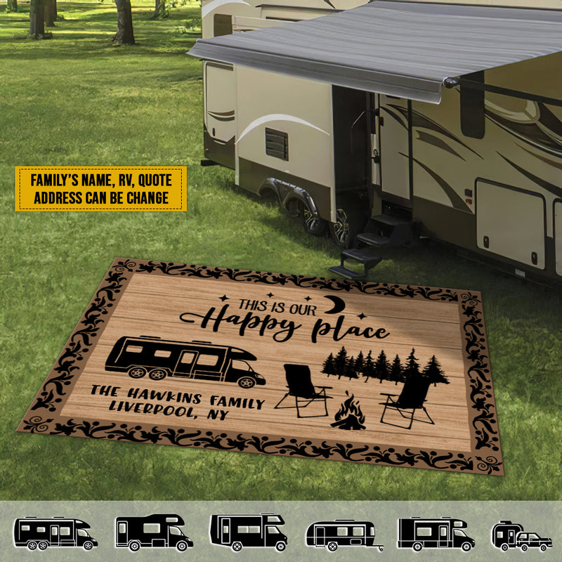 Personalized Happy Campers Patio Mat HN200801RG