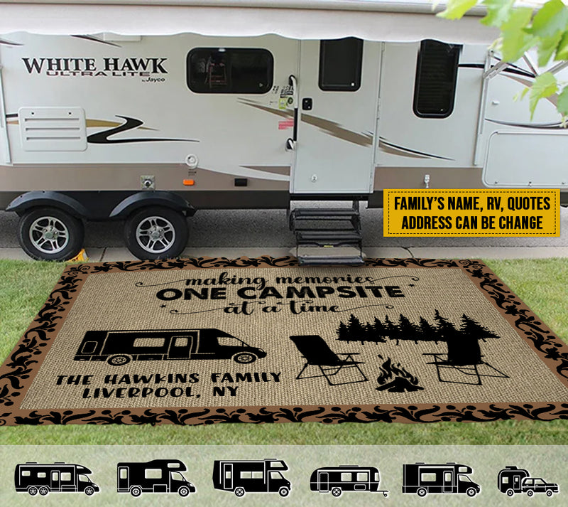 Personalized Happy Campers Patio Mat HN200801RG