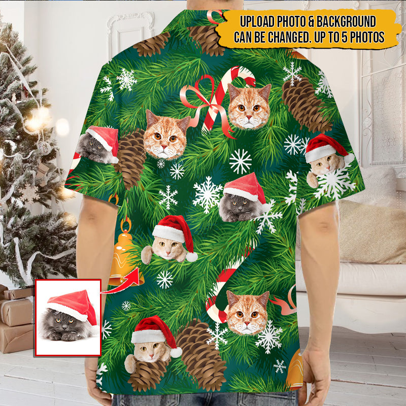 Custom Photo Cat Christmas High Quality Unisex Hawaiian Shirt For Men And Women HN071001Y