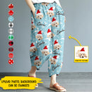 Personalized Custom Photo Dog Cat Christmas Casual Women Lounge Elastic Waist Pants HN011101EP