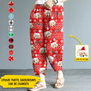 Personalized Custom Photo Dog Cat Christmas Casual Women Lounge Elastic Waist Pants HN011101EP