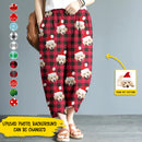 Personalized Custom Photo Christmas Dog Casual Women Lounge Elastic Waist Pants HN011102EP