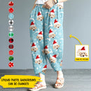 Personalized Custom Photo Christmas Dog Casual Women Lounge Elastic Waist Pants HN011102EP