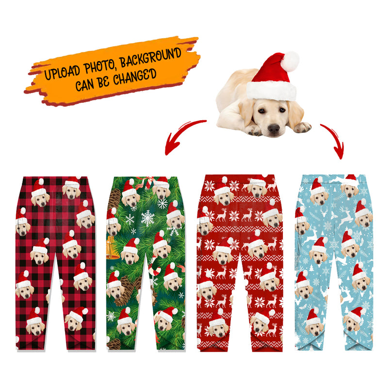 Personalized Custom Photo Christmas Dog Casual Women Lounge Elastic Waist Pants HN011102EP