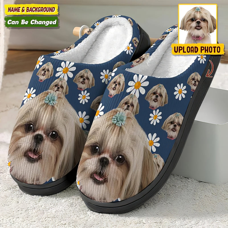 Personalized Custom Photo Dog Cat Plush Slippers HN171101S