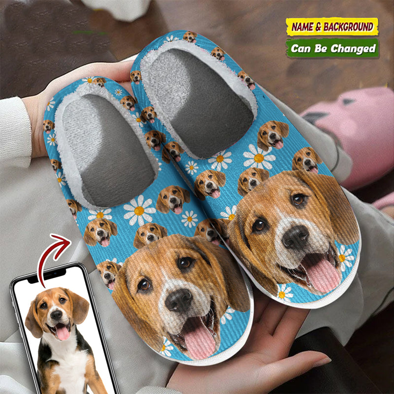 Personalized Custom Photo Dog Cat Plush Slippers HN171101S