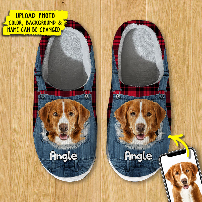 Personalized Custom Photo Dog Cat Plush Slippers HN101101S