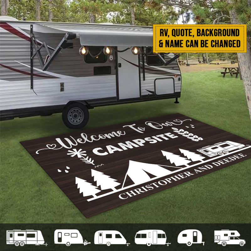 Personalized Making Memories One Campsite At A Time Patio Mat HN140901RG
