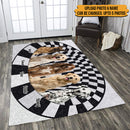 Personalized Custom Photo Dog With 3D Bottomless Hole Shaggy Rug HN191001Y