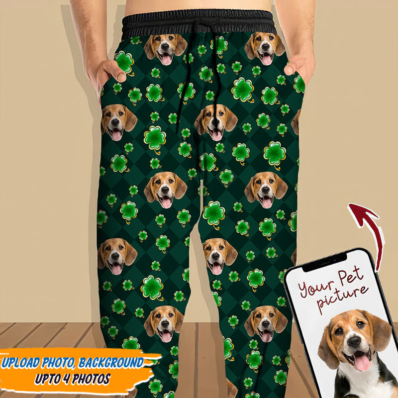 Personalized Custom Photo Dog Cat St Patrick's Day Sweatpants HN11012303SP