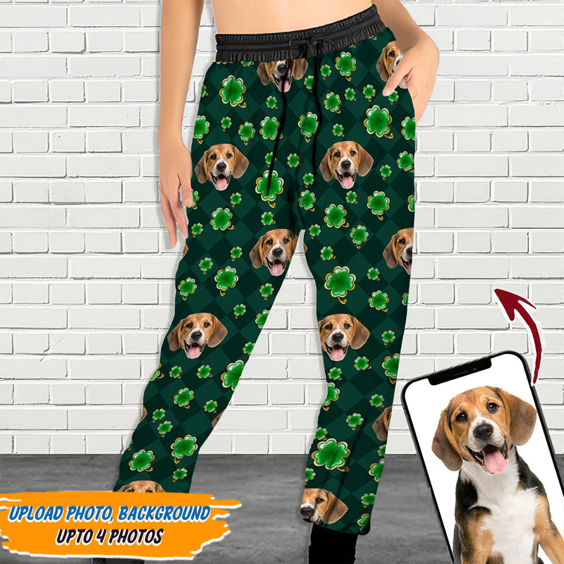 Personalized Custom Photo Dog Cat St Patrick's Day Sweatpants HN11012303SP