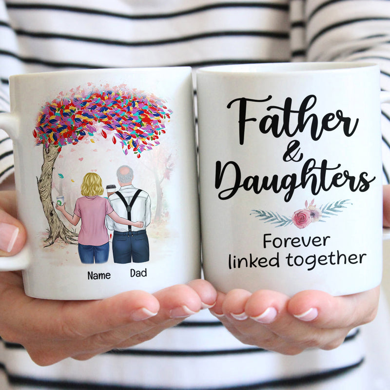 Father and Daughters Forever Linked Together Ceramic Mug TL040501