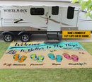 Personalized Beach House Better In Flip Flops Patio Mat HN290802RG