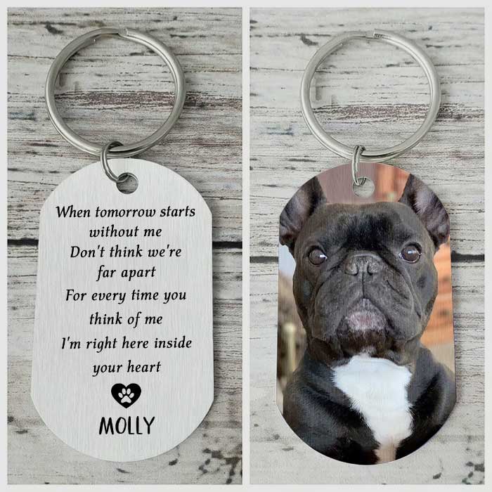 Personalized For Every Time You Think Of Me, I'm Right Here Inside Your Heart Keychain HN281201KC