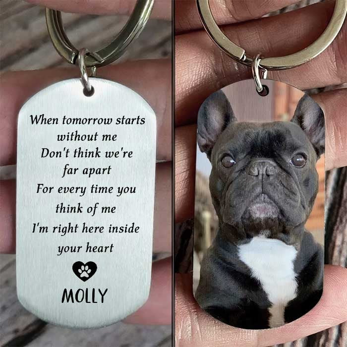 Personalized For Every Time You Think Of Me, I'm Right Here Inside Your Heart Keychain HN281201KC