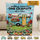 Personalized Happy Campers Camping Sherpa Fleece Blanket HN071001BF