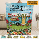 Personalized Happy Campers Camping Sherpa Fleece Blanket HN071001BF