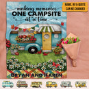 Personalized Happy Campers Camping Sherpa Fleece Blanket HN071001BF