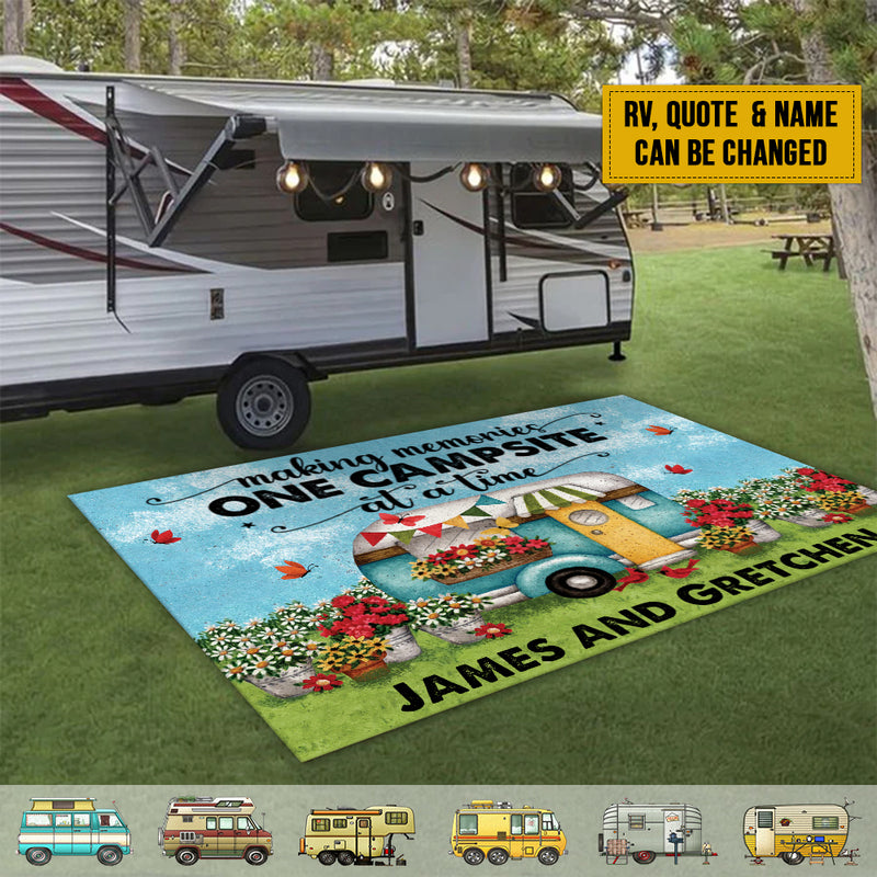 Personalized Happy Campers Patio Mat HN080902RG