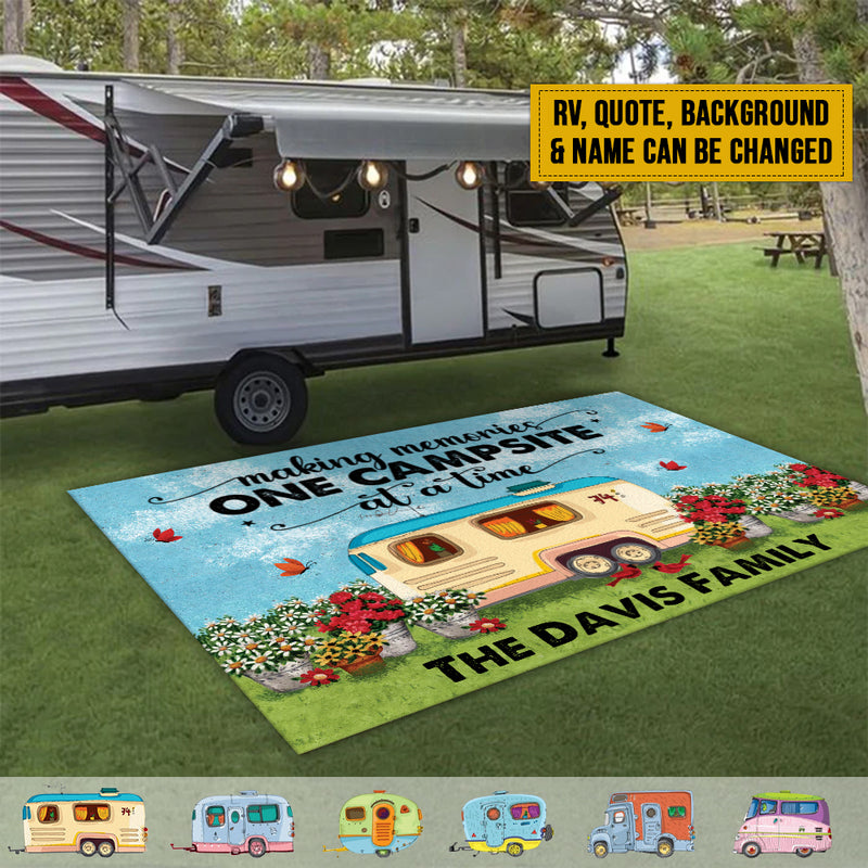 Personalized Welcome To Our Campsite Camping Patio Mat HN170901RG