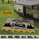 Personalized Happy Campers Sunflower Camping Patio Mat HN080901RG