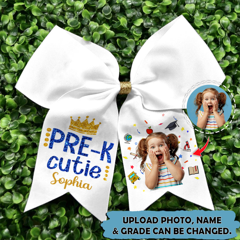 Upload Photo Personalized Hello First Grade Hairbow HN090801HB