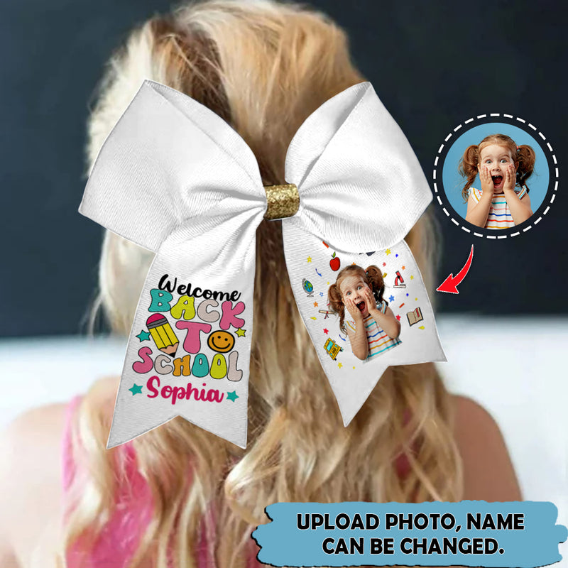 Upload Photo Personalized Welcome Back To School Hairbow HN090803HB