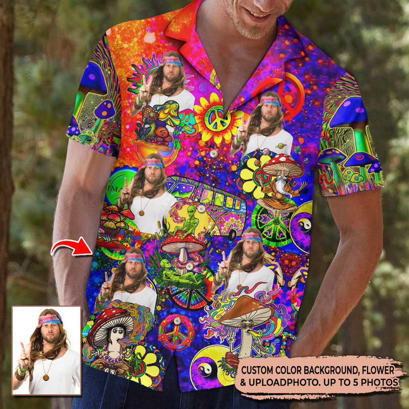 Hippie Upload Photo High Quality Unisex Hawaiian Shirt For Men And Women TL280701Y