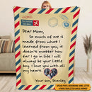Personalized Letter To Mom Sherpa Fleece Blanket HN100901BF