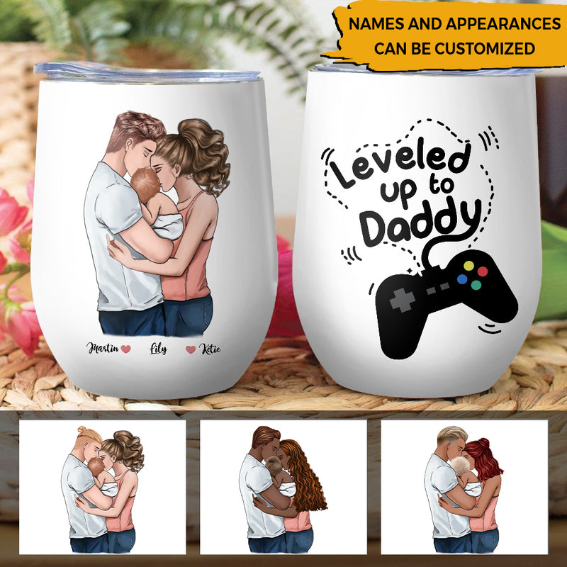 Leveled Up To Daddy Wine Tumbler HN100501MUS
