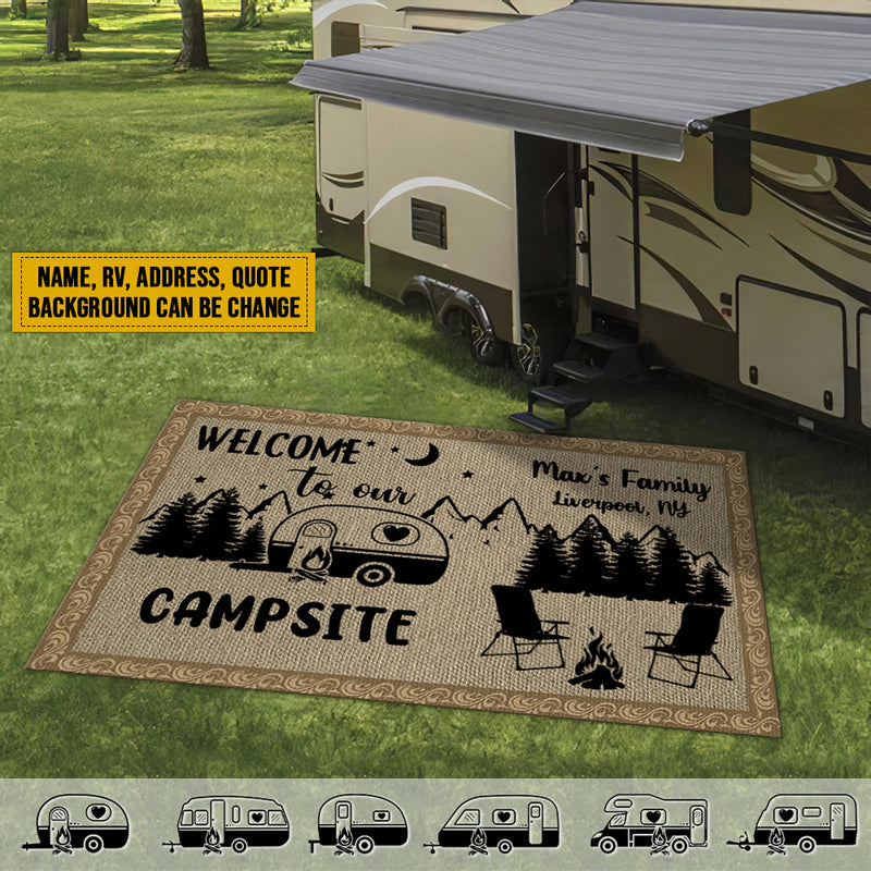 Personalized Making Memories One Campsite At A Time Patio Mat HN310801RG