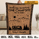 Personalized Making Memories One Campsite Camping Sherpa Fleece Blanket HN071003BF