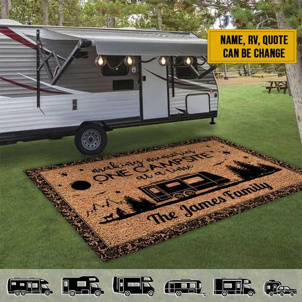 Personalized Making Memories One Campsite Patio Rug HN230801RG