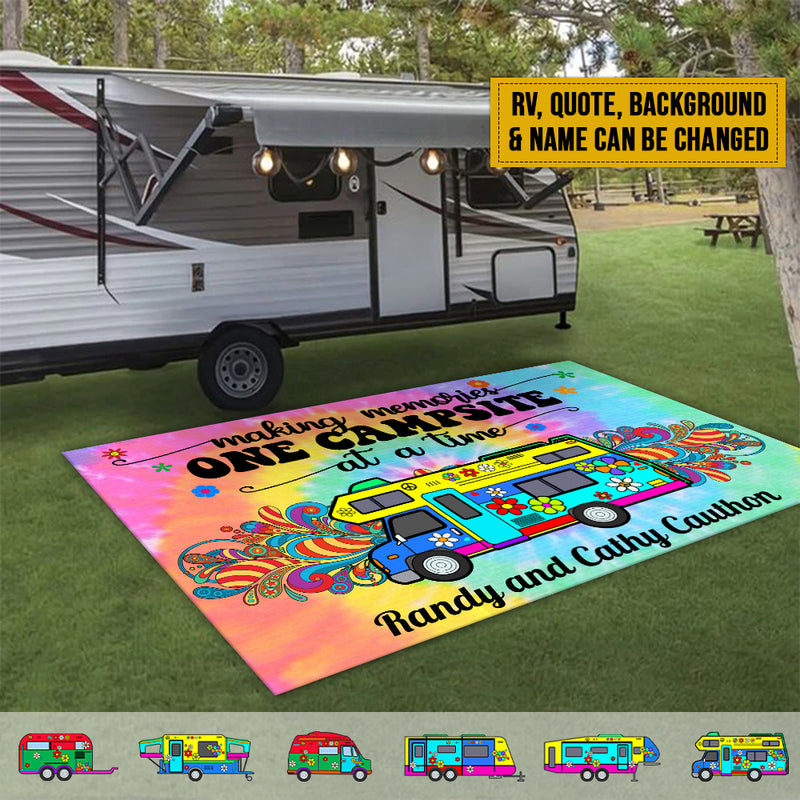 Personalized Home Is Where You Park It Camping Patio Mat HN210901RG