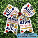 Personalized Monogrammed Back to School Hairbow HN060802HB